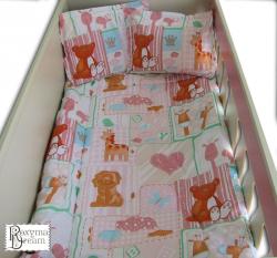 Бебешки спален комплект Памук Лъвче в розово