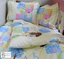 Бебешки спален комплект Памук Мече с цигулка жълто