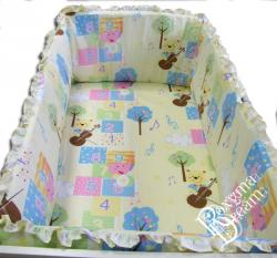 Обиколник за кошара Мече с цигулка в жълто