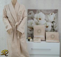 Халат за баня Белинда с 3 кърпи в бежово