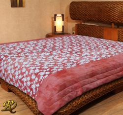 КУВЕРТЮРА ЛЕН И ШИФОН ЧЕРВЕН С ВЪЗГЛАВНИЦИ