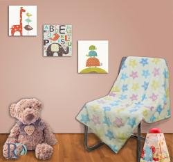 Бебешко одеяло жълто на звездички