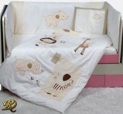 Бебешки спален комплект от 9 части с апликации бяло